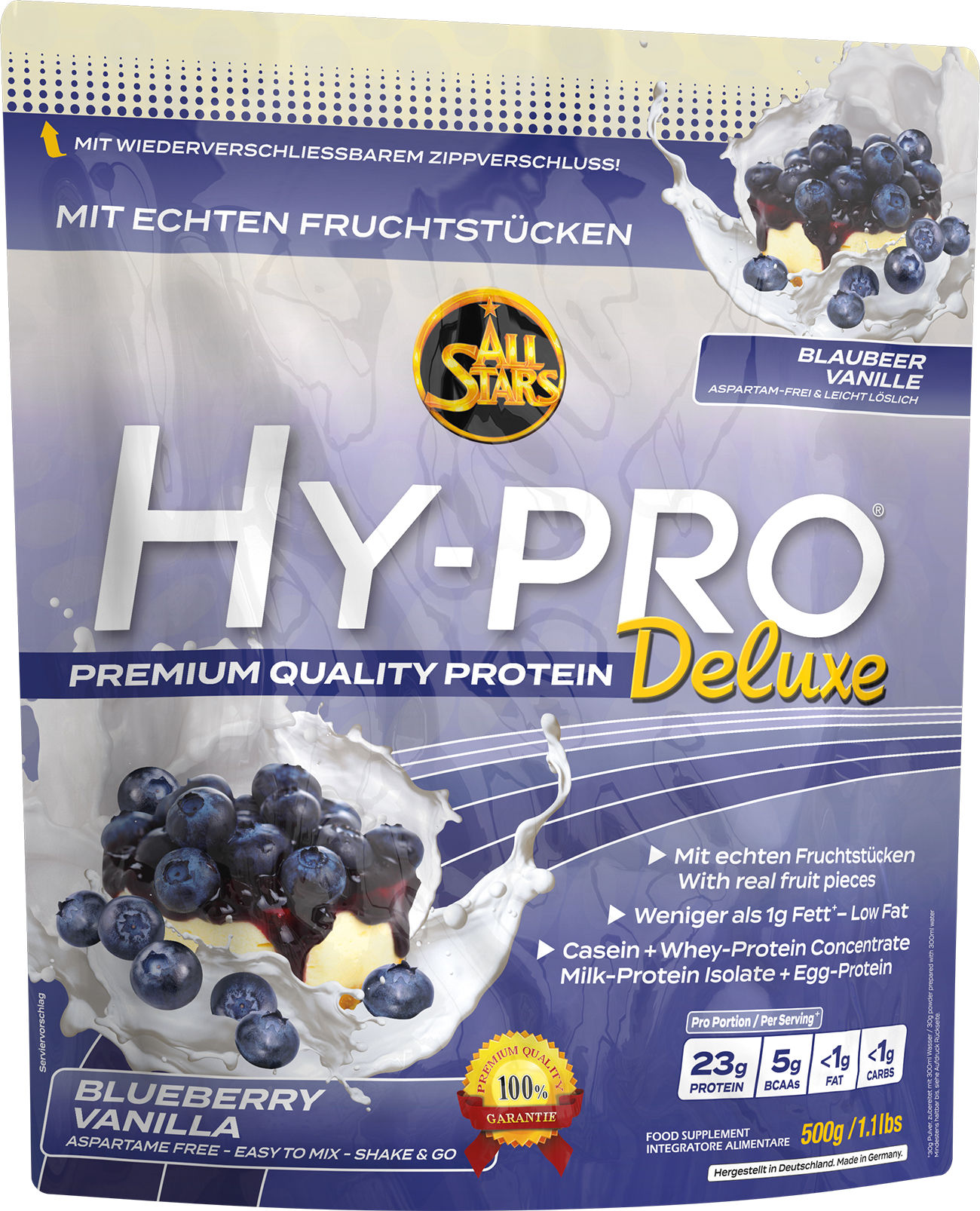 ALL STARS Hy-Pro Deluxe im leckeren Blueberry Vanilla Geschmack