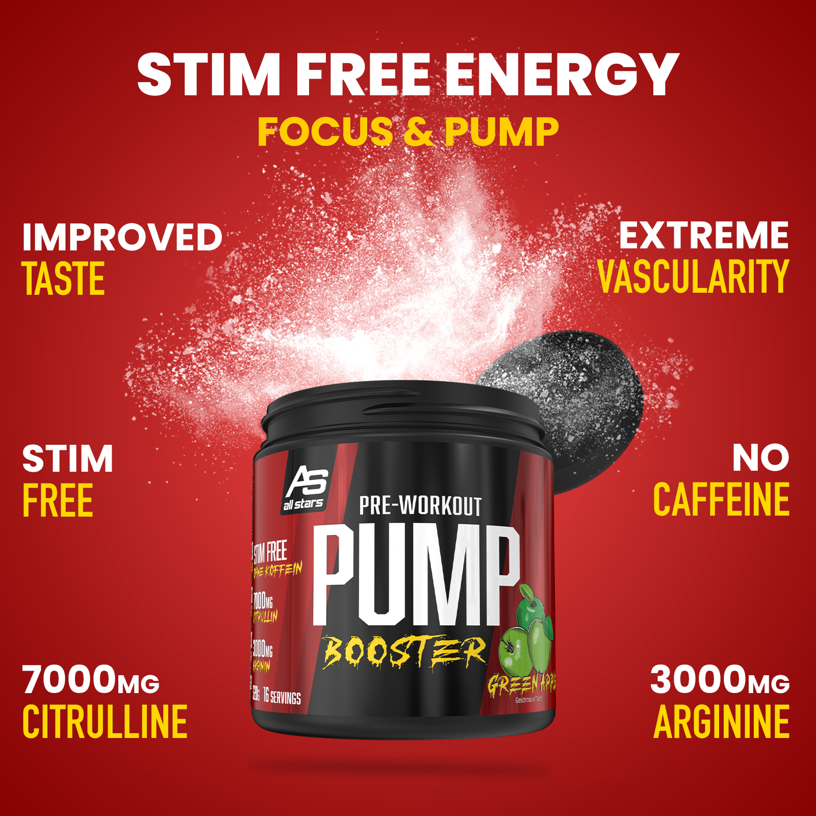 ALL STARS Pump Booster - Stim Free Preworkout Booster